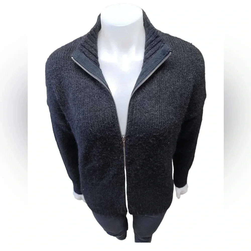 Tahari Black Zip Up Sweater Size Large - Picture 3 of 8